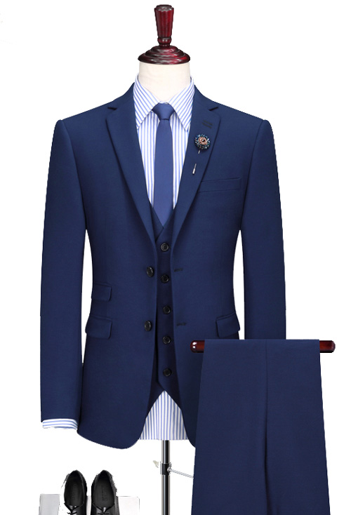 魅力藍男士商務西裝定制款式模板圖