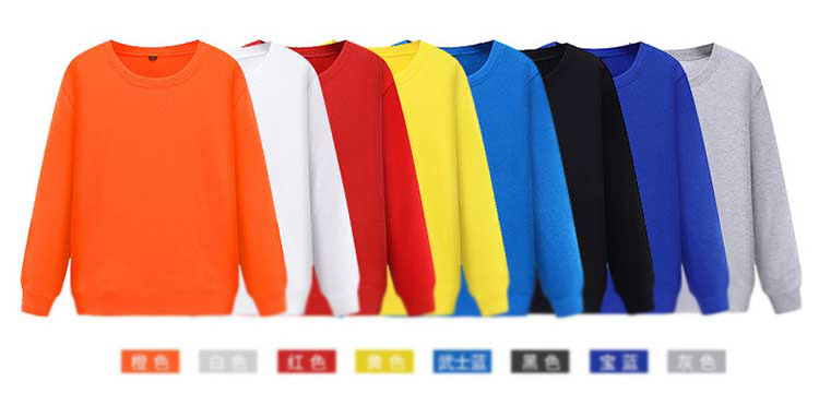 薄款線圈圓領衛衣定制全色展示