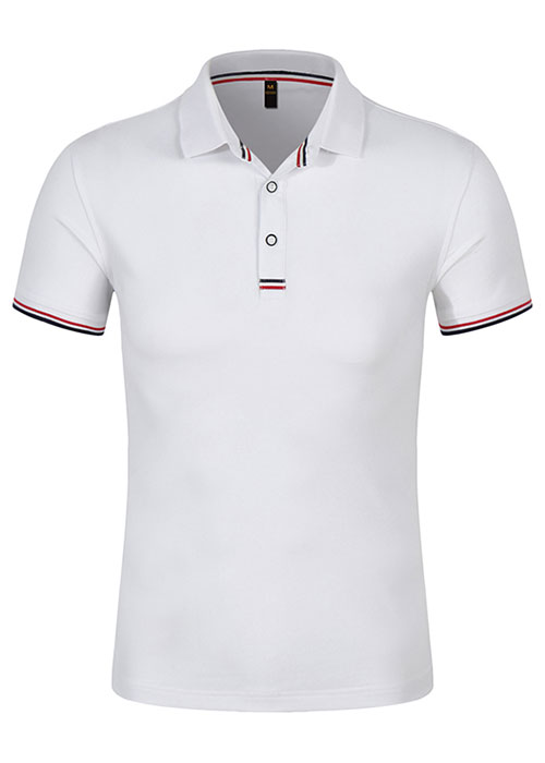 皇家系列大氣白色翻領短袖POLO衫定制顏色款式圖